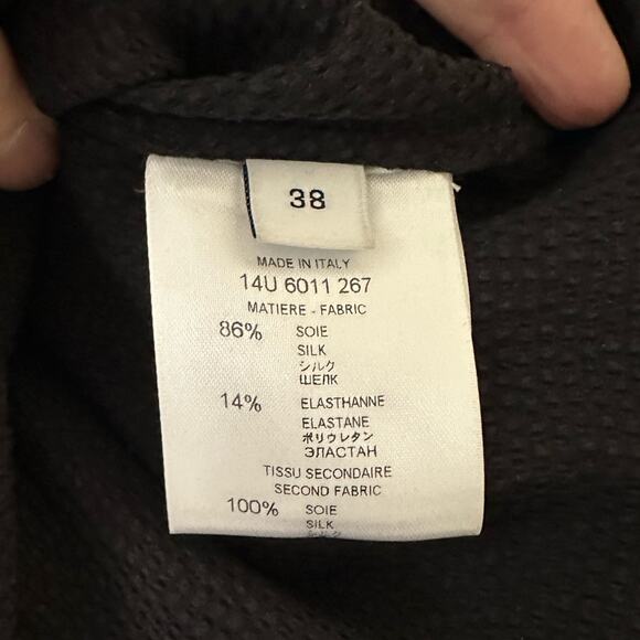 Givenchy Kimono Sleeve Black Top Silk blend Gathered front IT 38 - Picture 10 of 14
